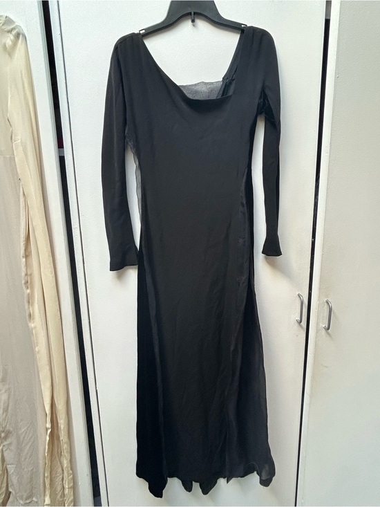 Gianfranco Ferre Dresses & Skirts - Ferre Black Long Sleeve Gown – Velvet Back & Mesh Sides